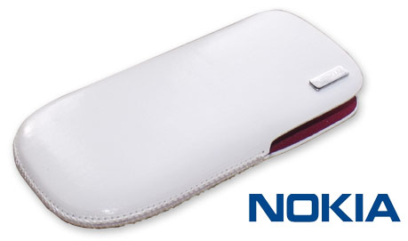 NEW GENUINE NOKIA C7 WHITE LEATHER POUCH CASE POCKET  