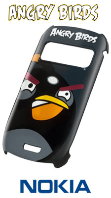 NOKIA BLACK ANGRY BIRDS HARD CASE COVER FOR NOKIA C6 01 6907384026388 