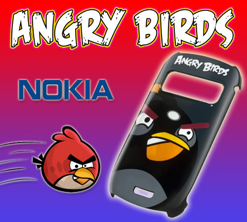 NOKIA BLACK ANGRY BIRDS HARD CASE COVER FOR NOKIA C6 01 6907384026388 