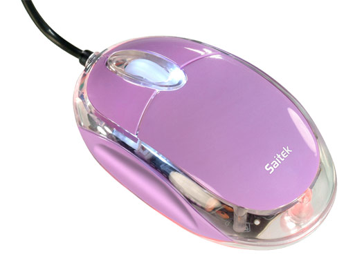 NEW ILLUMINATED PURPLE SAITEK WIRED USB PC LAPTOP MOUSE  